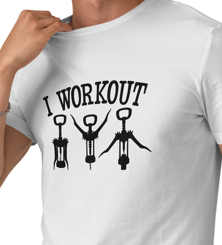 Pánské tričko bílé - I workout