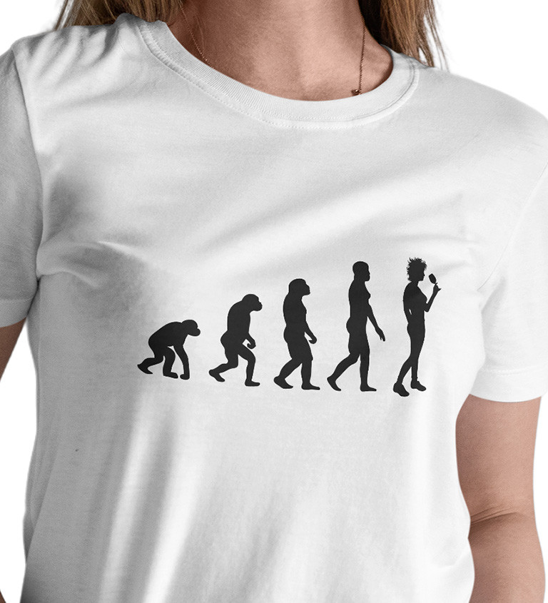 Dámské tričko bílé - Evoluce ženy