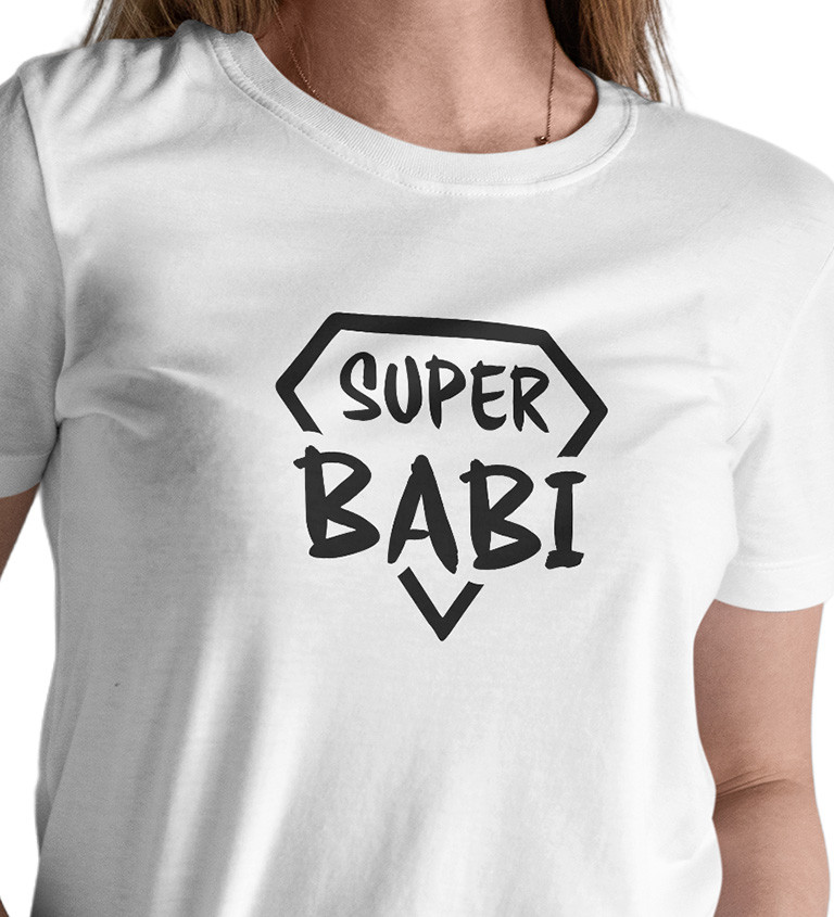 Dámské tričko bílé - Super babi