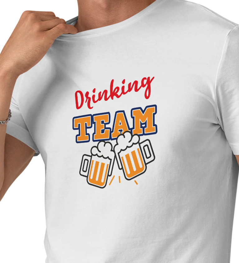 Pánské tričko bílé - Drinking team