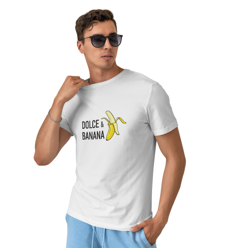 Pánské tričko bílé - Dolce banana