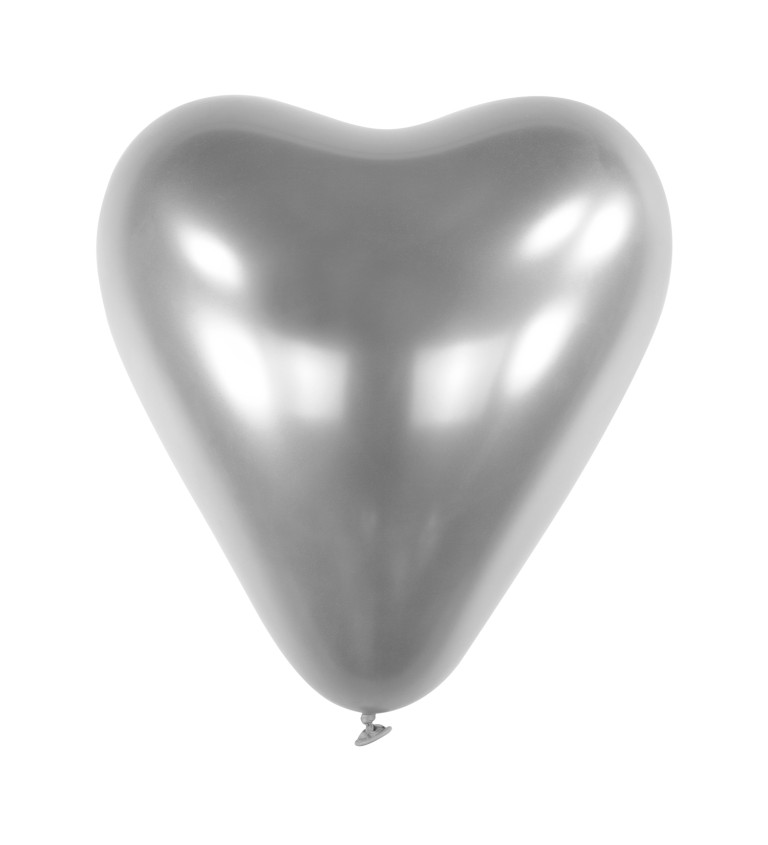 Luxusní balónek stříbrné srdce