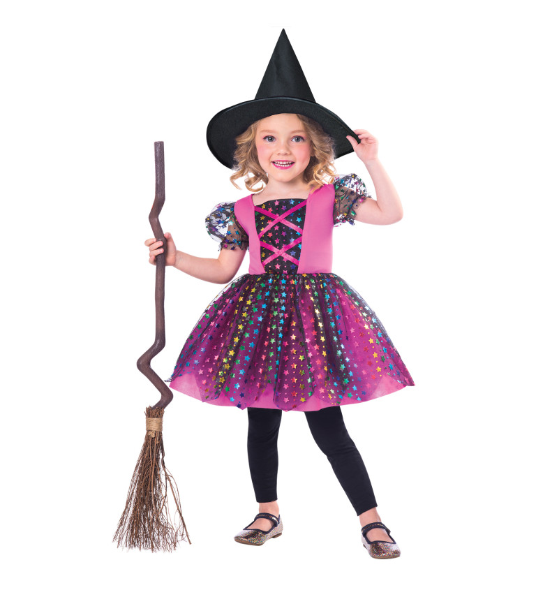 Dětský kostým - malá růžová čarodějka