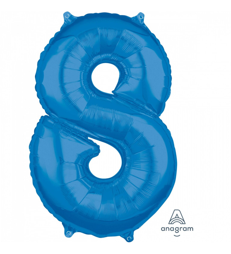 Modrý balónek s číslem 8