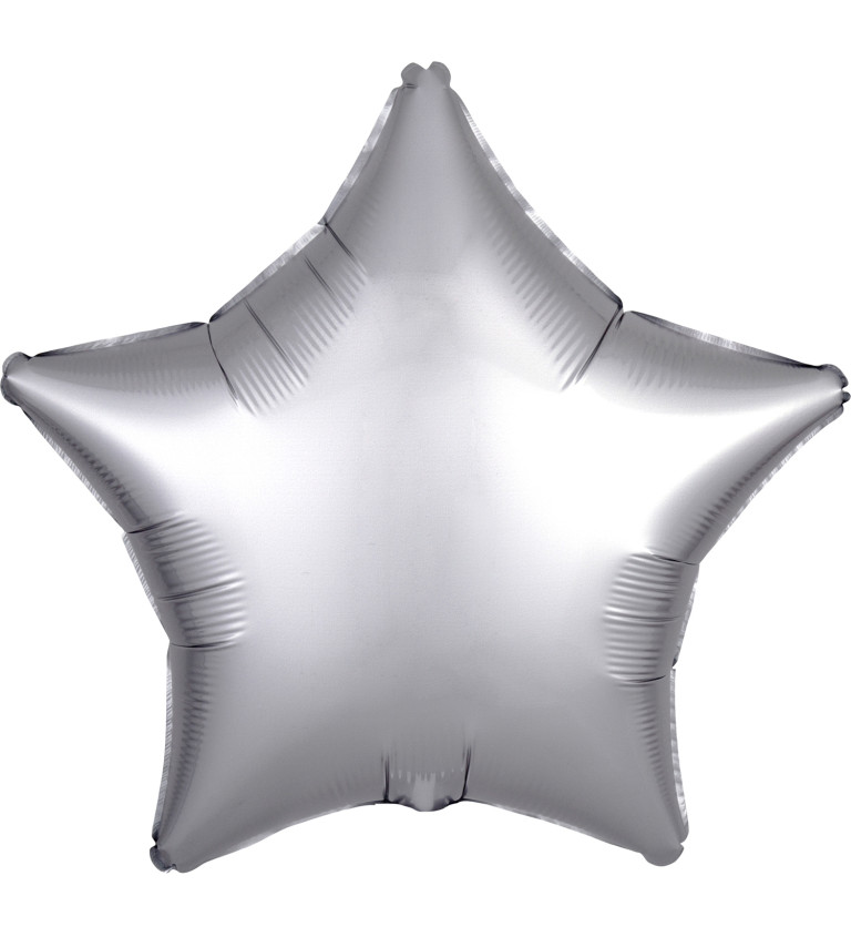 Foliový balónek hvězda stříbrná