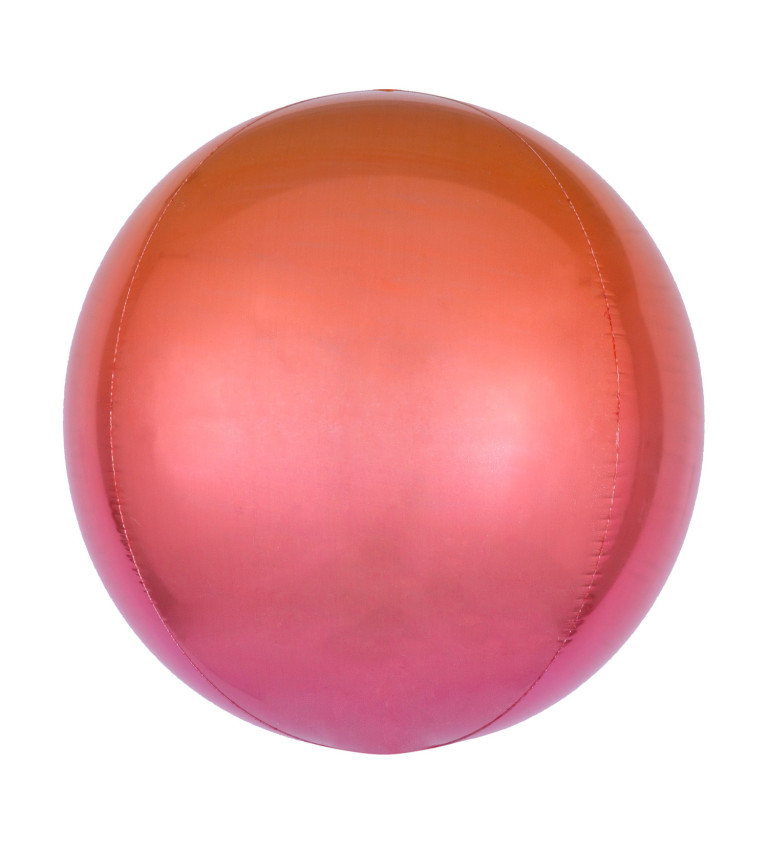 Fóliový balónik Ombre- oranžovo červený