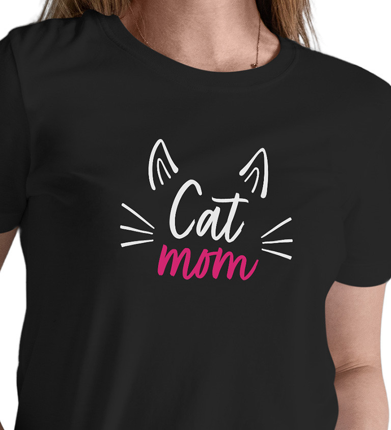 Dámské triko černé- Cat mom