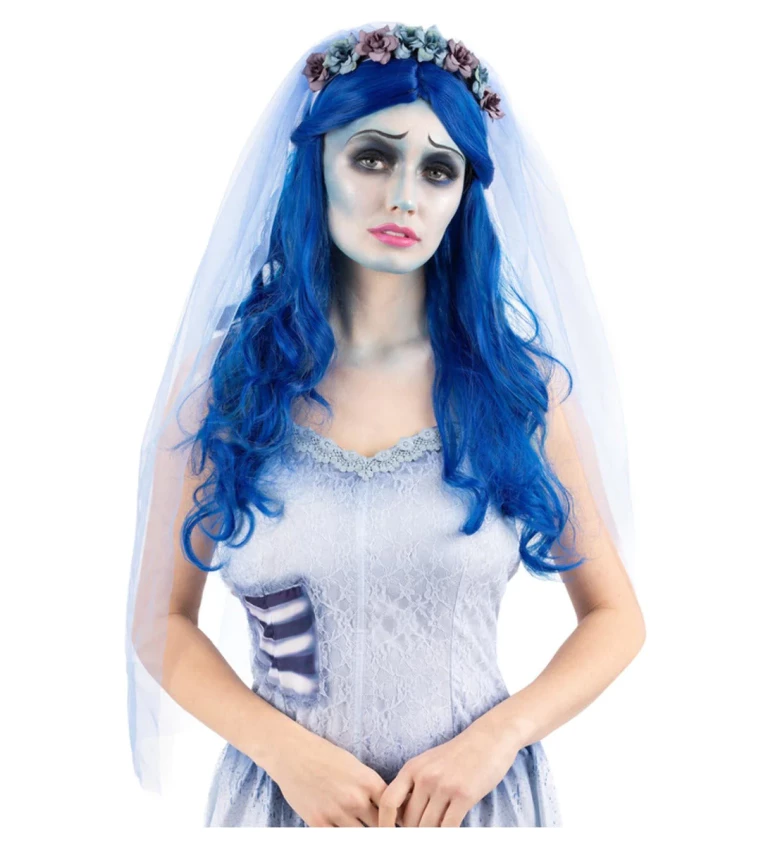 Paruka dámská modrá - Corpse bride