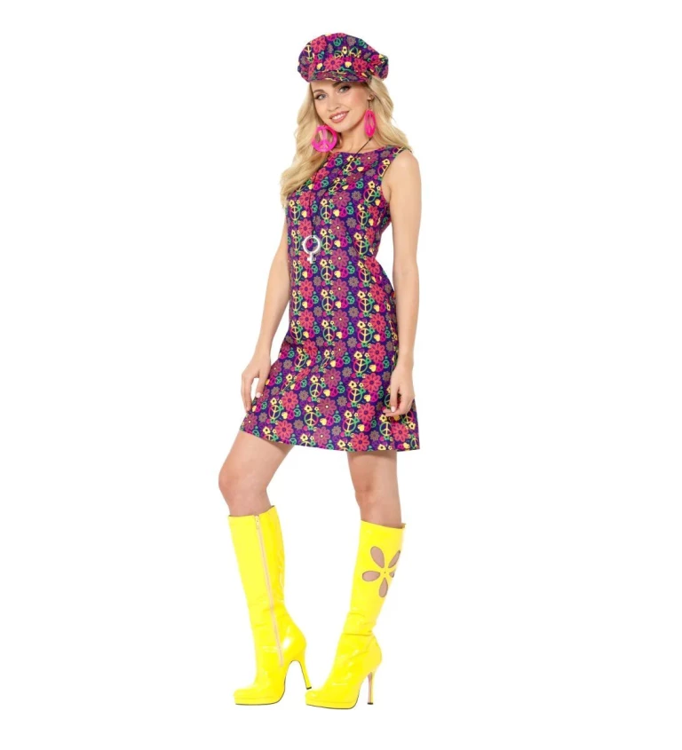 Hippies fialový dámský kostým