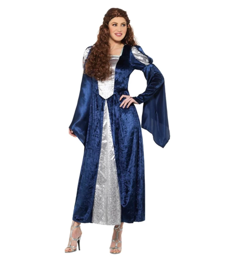 Dámský modrý středověký kostým