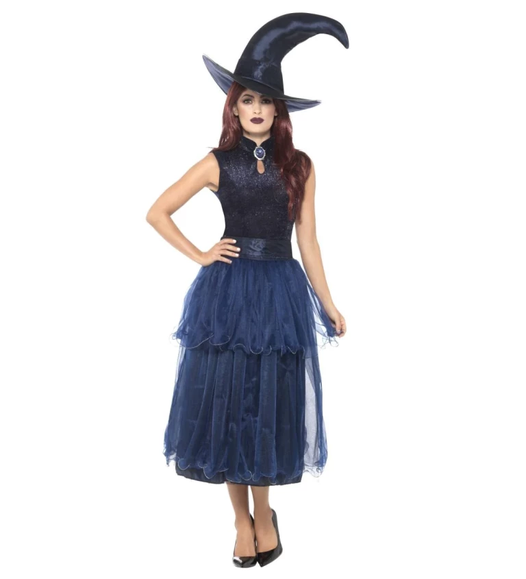 Dámský kostým Čarodějnice - tmavě modrá