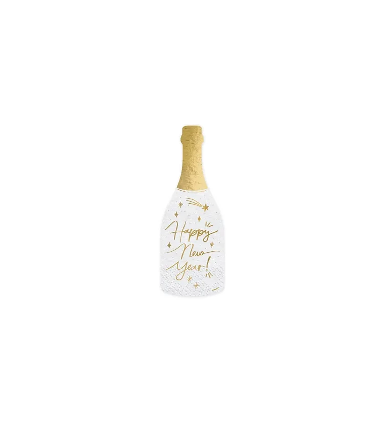 Happy New Year ubrousky - šampanské