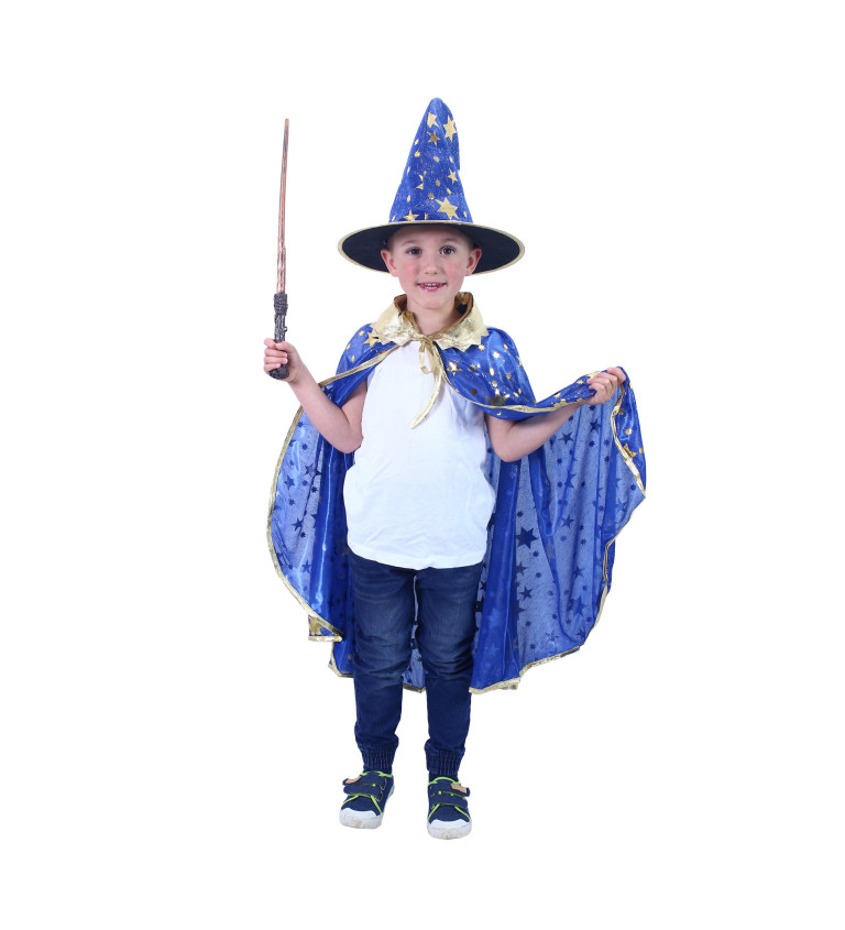 Dětský plášť - čaroděj, modrý