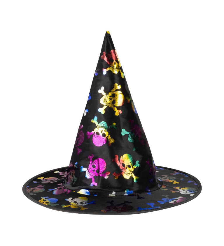 Dětský čarodějnický klobouk - lebky