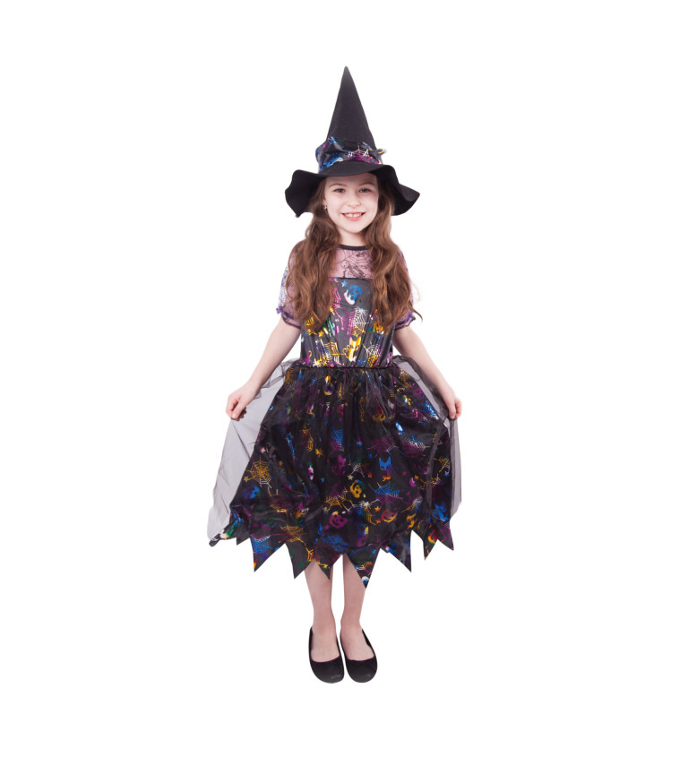 Dětský kostým - barevná čarodějka