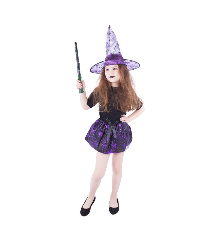 Strašidelný set - čarodějnická dětská tutu sukně a klobouk