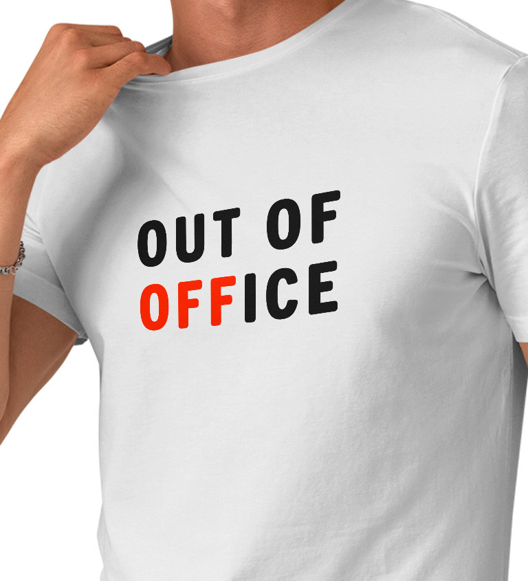Pánské tričko bílé - Out of office