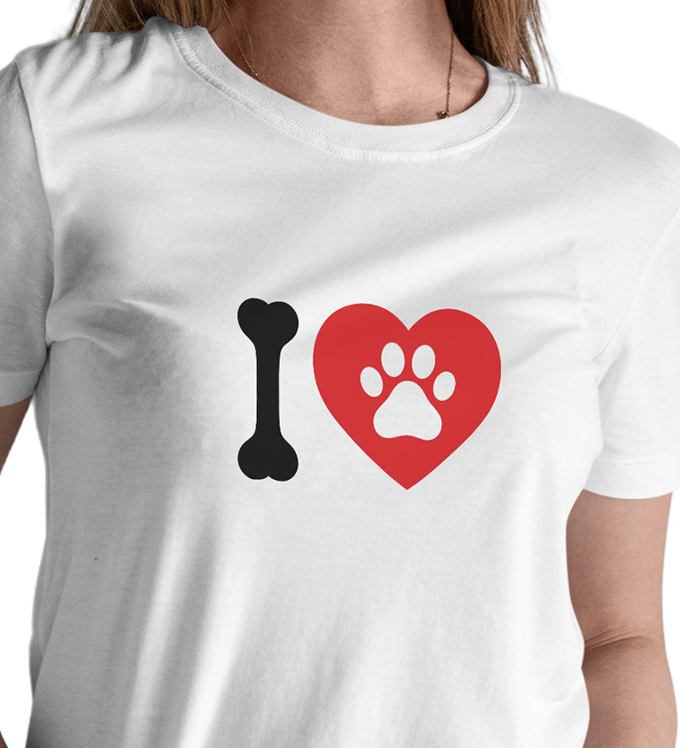 Dámské bílé tričko – I love packa