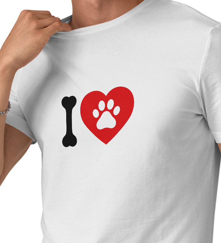 Pánské bílé tričko – I love packa