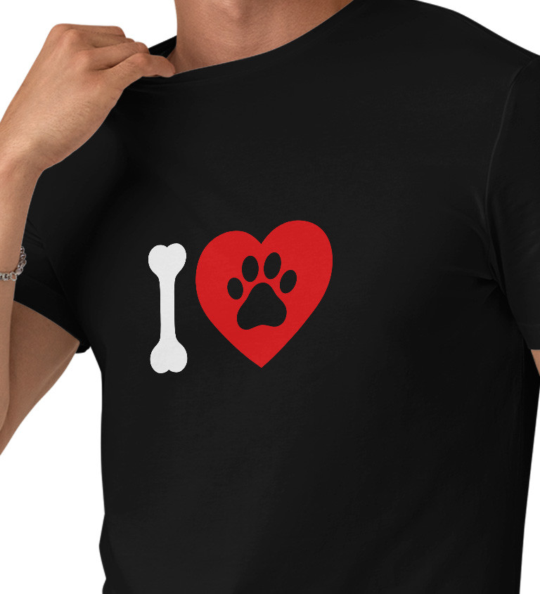 Pánské černé tričko – I love packa