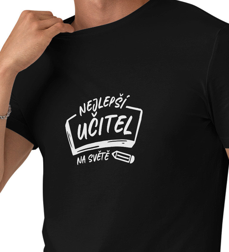 Černé pánské tričko – Nejlepší učitel na světě