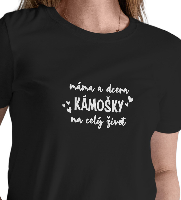 Černé dámské tričko – Máma a dcera kámošky na celý život