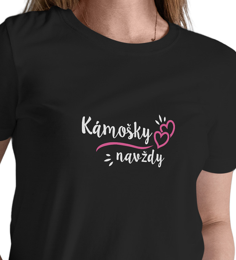Černé dámské tričko – Kámošky navždy