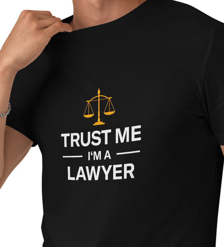 Černé pánské tričko – Trust me, I´m a lawyer