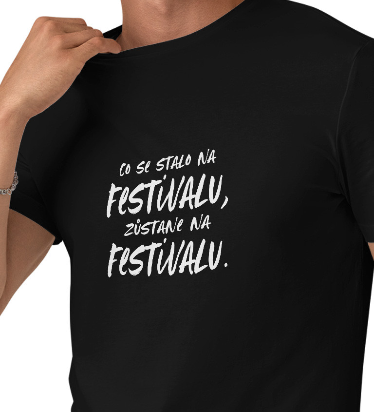 Černé pánské tričko – Co se stane na festivalu