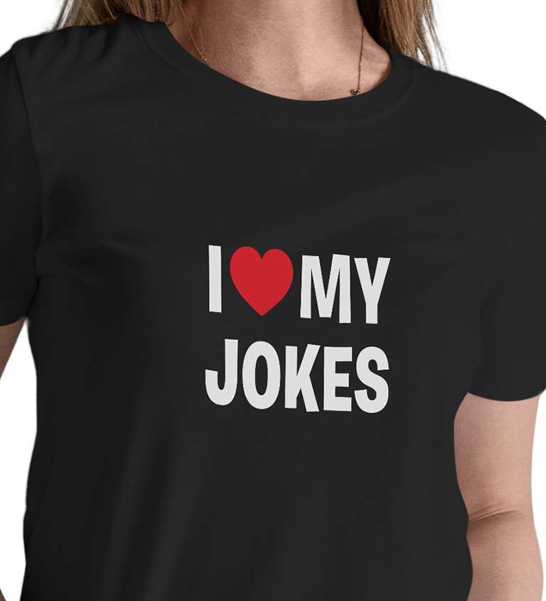 Černé dámské tričko – I love my jokes