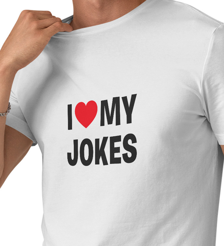 Bílé pánské tričko – I love my jokes