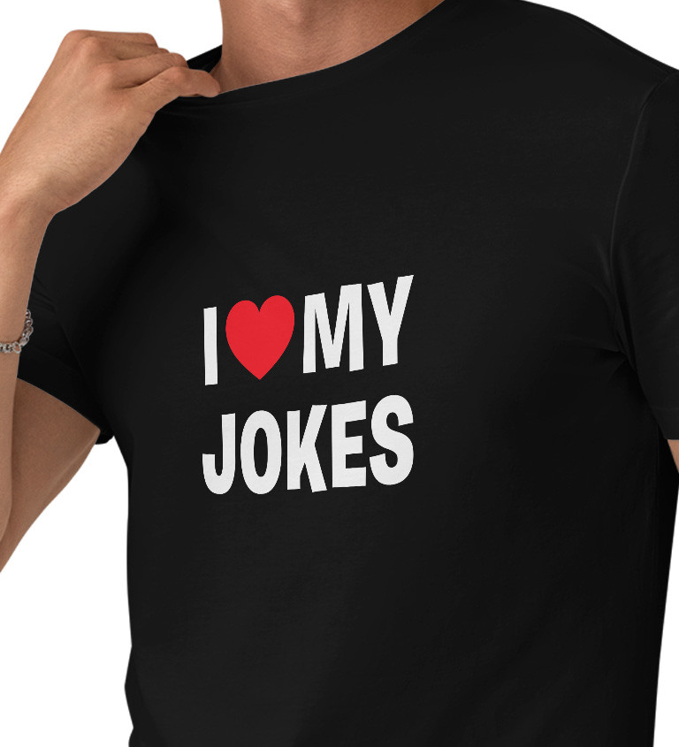Černé pánské tričko – I love my jokes