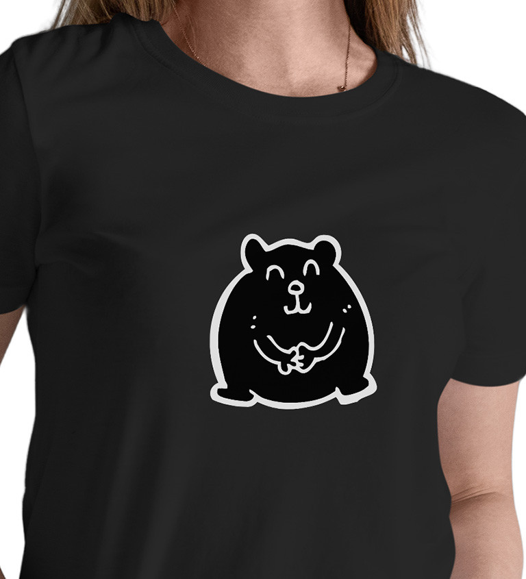 Černé dámské tričko – Křeček