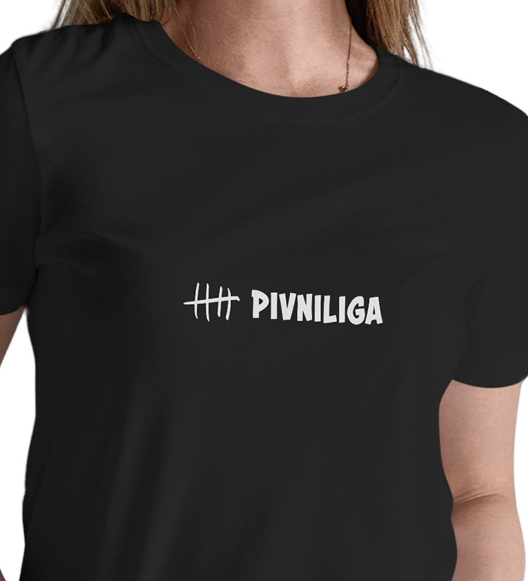 Černé dámské tričko – Pivní liga