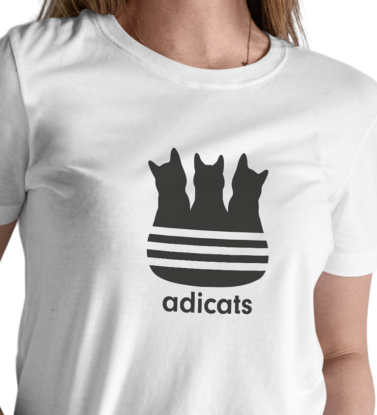 Bílé dámské tričko – Adicats
