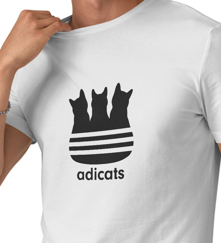 Bílé pánské tričko – Adicats