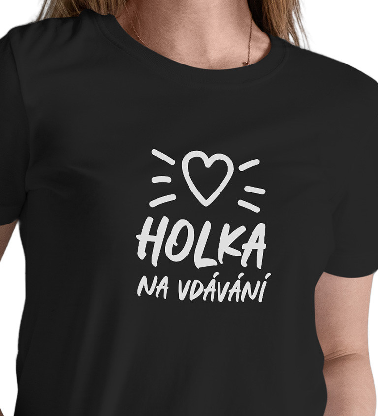 Dámské černé tričko – Holka na vdávání