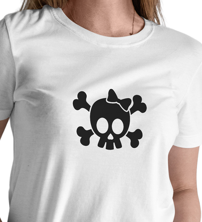 Dámské bílé tričko – Halloween Kitty