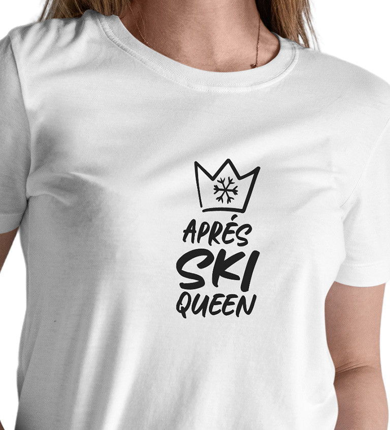Bílé dámské tričko – Aprés ski queen