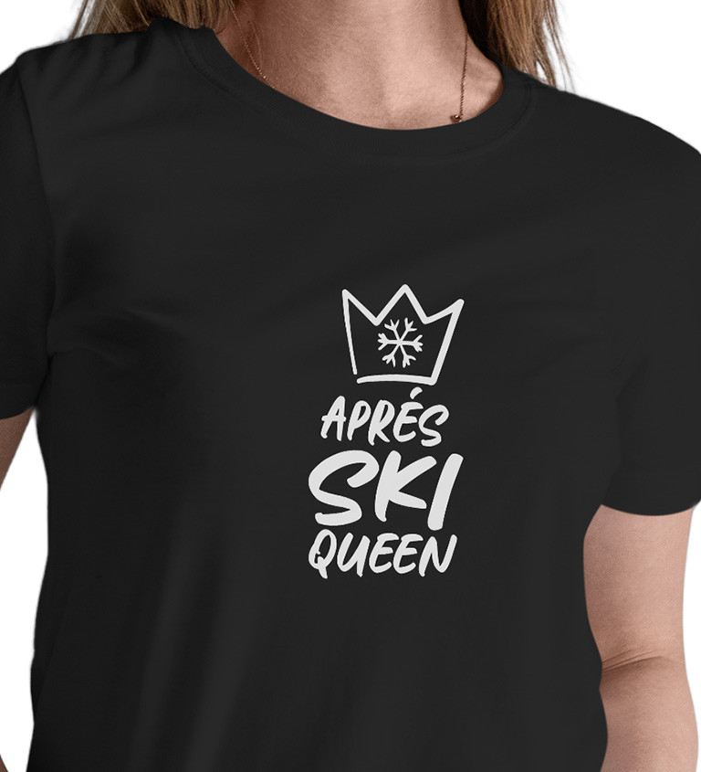 Černé dámské tričko – Aprés ski queen