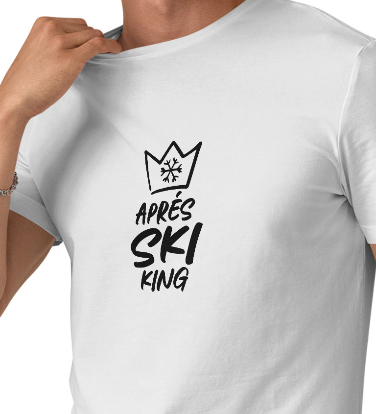Bílé pánské tričko – Aprés ski king