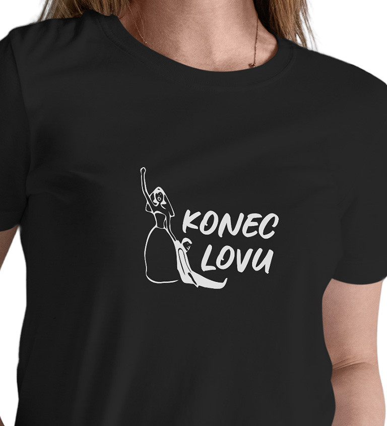 Dámské černé tričko – Konec lovu