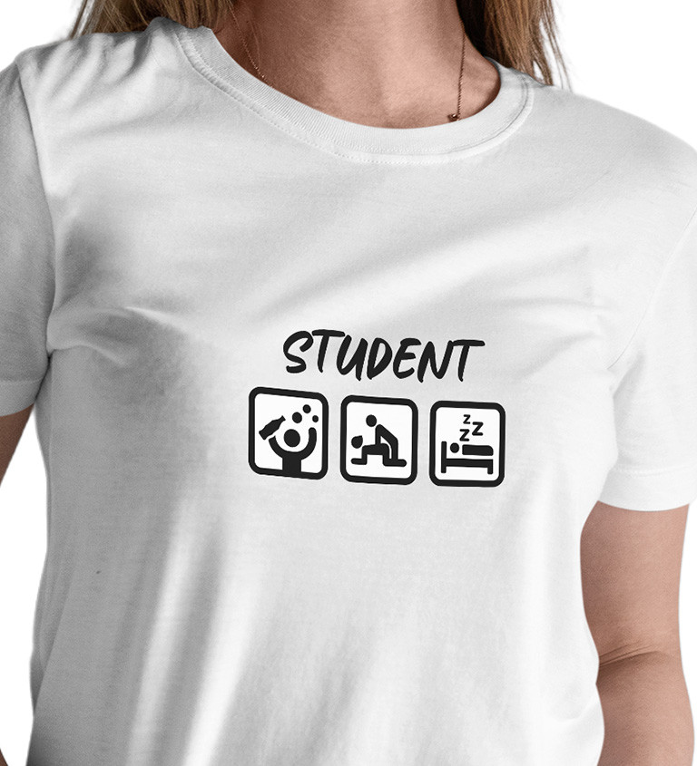 Dámské bílé tričko – Student