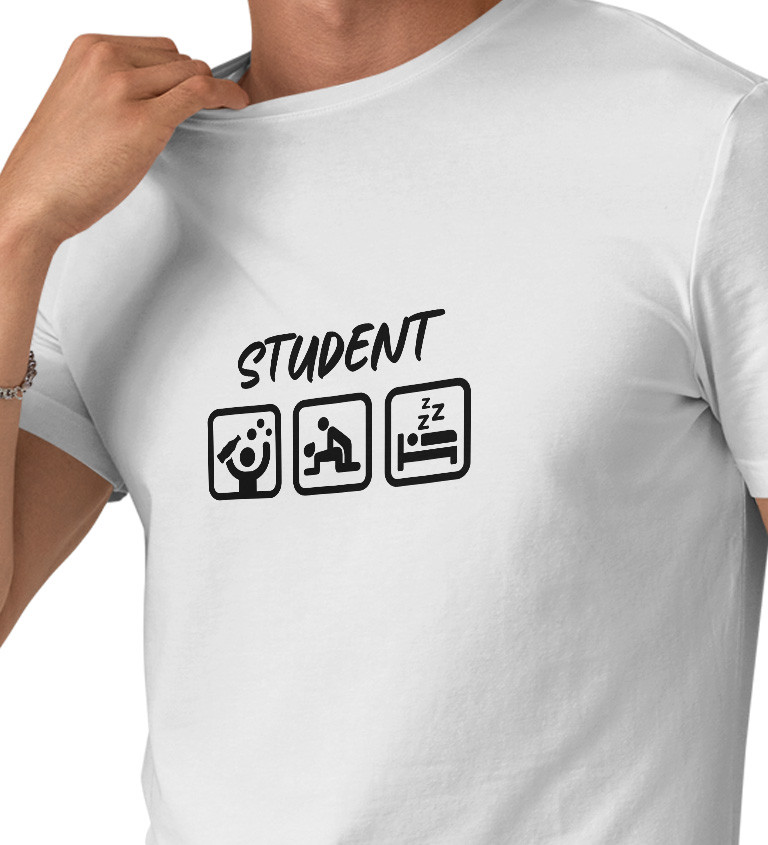 Pánské bílé tričko – Student