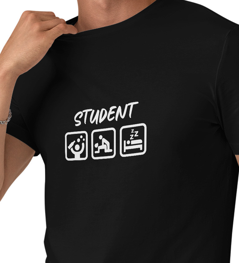 Pánské černé tričko – Student