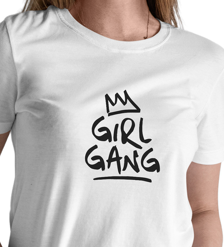 Dámské bílé tričko – Girl gang