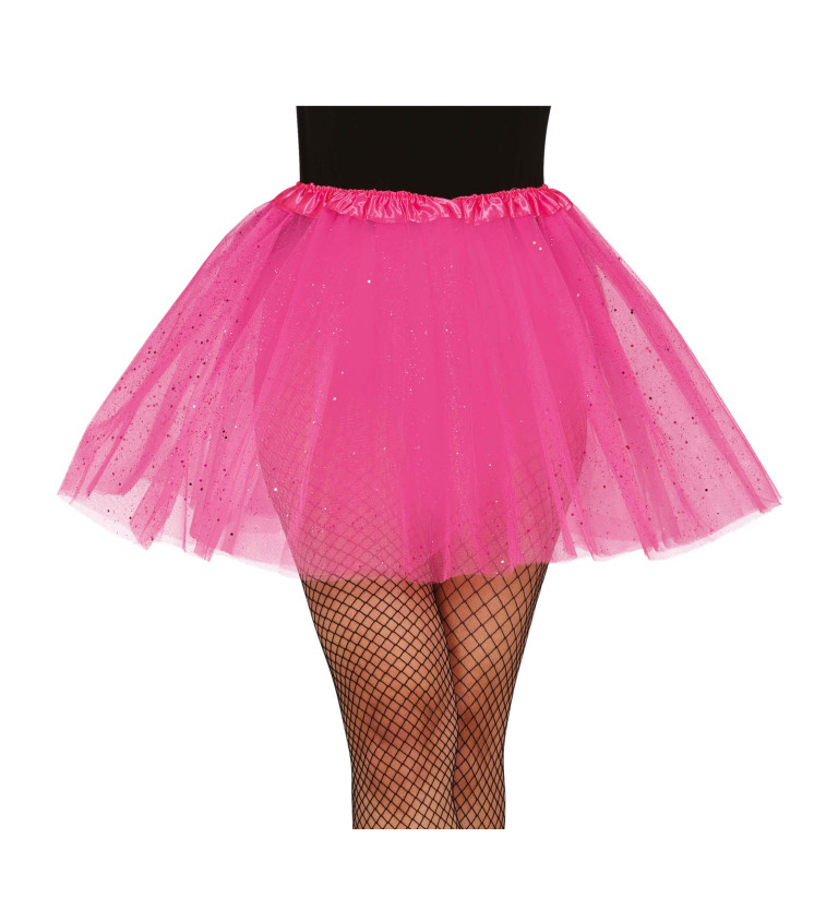 Růžová tutu sukně s třpytkami