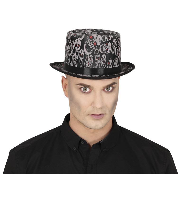 Halloweenská čepice s lebkami