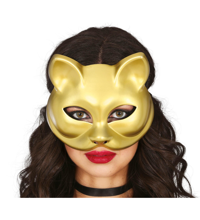 Kočičí maska – zlatá