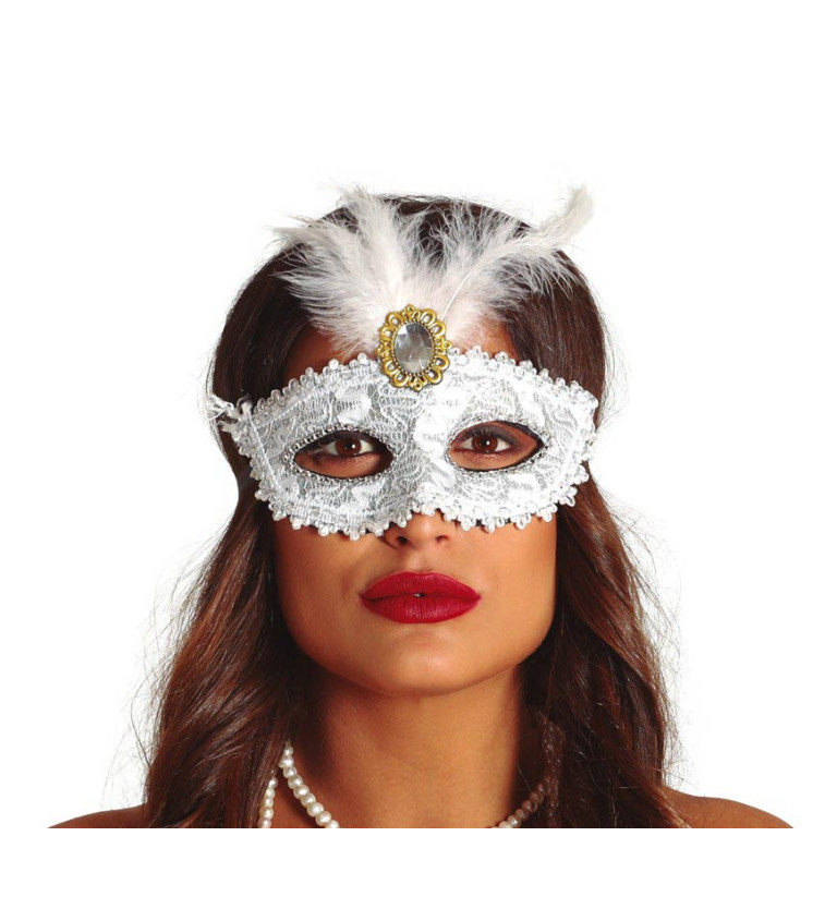 Škraboška – bílá